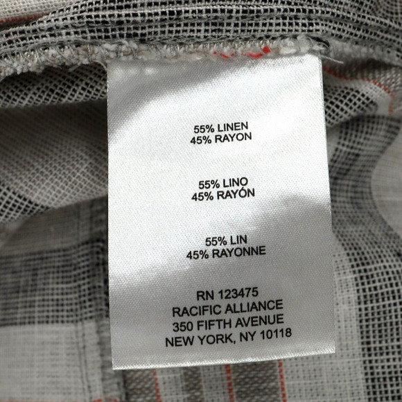 Jones NY Jacket Womens Medium Ivory Gray Linen Blend Mandarin Collar Blazer - Picture 12 of 16